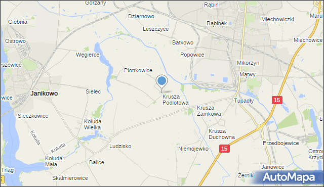 mapa Krusza Podlotowa, Krusza Podlotowa na mapie Targeo